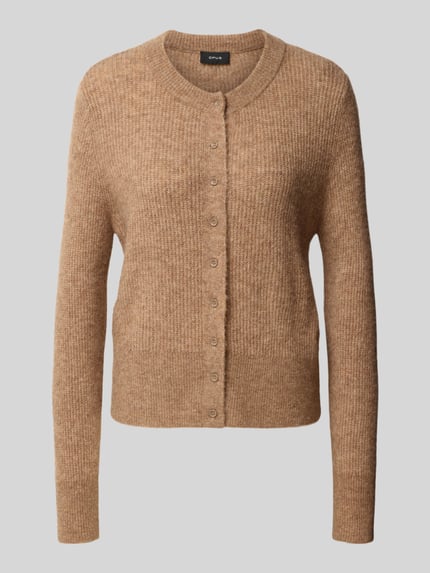 OPUS Cardigan Modell 'Dreni' aus Alpaka Mix Taupe 1