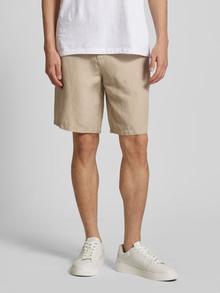 Armani Exchange Regular Fit Leinenbermudas mit Gürtelschlaufen Beige 4