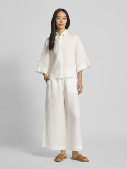 MM by Max Mara Wide Leg Leinenhose mit elastischem Bund Modell 'MINNIE' Offwhite 1
