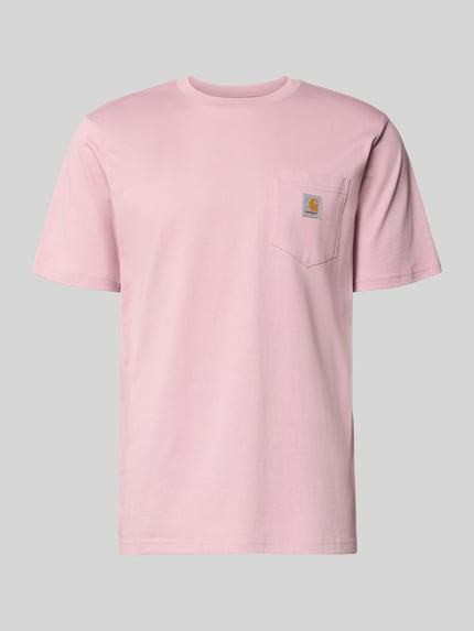 regular fit T-shirt met borstzak Shop The Look MANNEQUINE