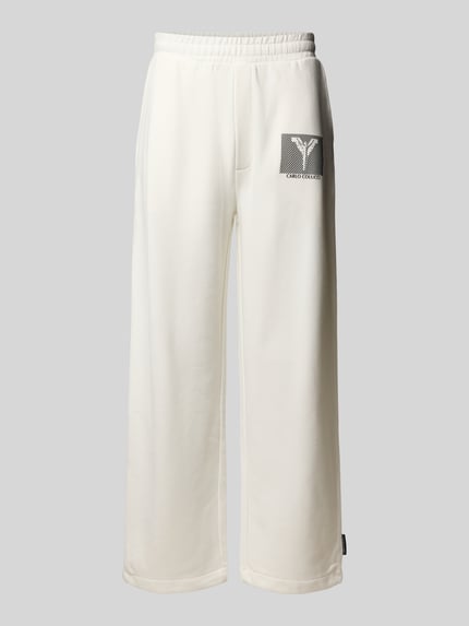 Carlo Colucci Wide Fit Sweatpants mit Logo-Print Offwhite 2
