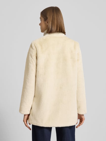 ONLY Regular fit lange jas in de look van imitatiebont, model 'VIDA' Offwhite - 5
