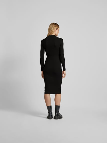 Diesel Midi-jurk met labelstitching BLACK - 5