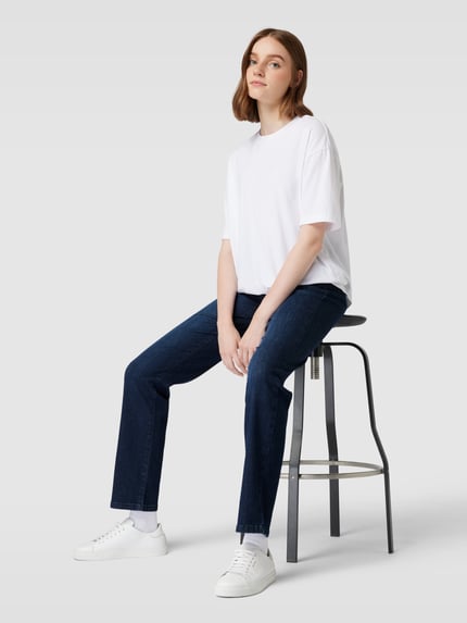 ANGELS Straight Fit Jeans mit Eingrifftaschen Modell 'Dolly' Marine 1
