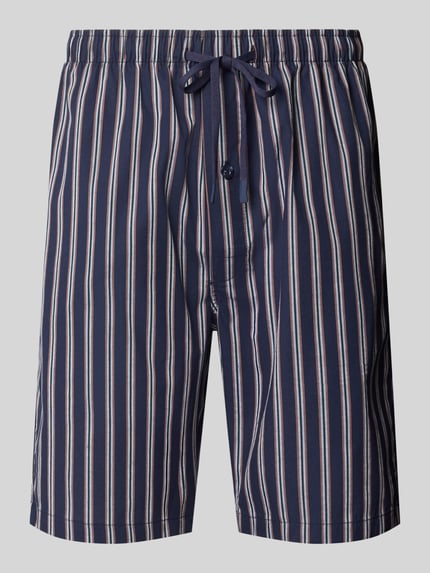 Produktfoto, Pyjama-Shorts mit elastischem Bund und Tunnelzug von bugatti, bawełna, krój regular fit, wzór na całej powierzchni