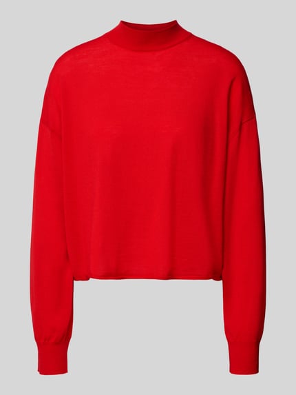 Produktfoto, Oversized Strickpullover mit Stehkragen Modell 'MATHISA' von Drykorn z czystej żywej wełny, krój oversized, prążkowane wykończenia