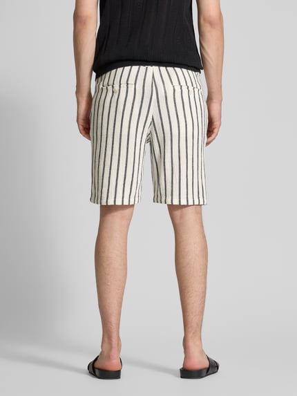Selected Regular fit bermuda met structuurmotief, model 'BRODY' Offwhite - 5