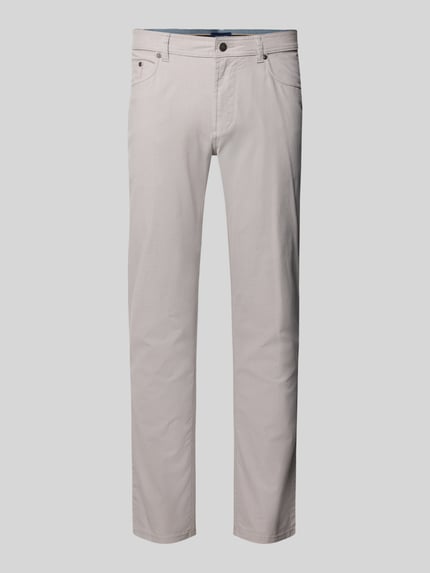 Christian Berg Men Regular fit stoffen broek met 5-pocketmodel Lichtbruin - 2