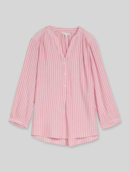 Tom Tailor Regular Fit Langarmbluse aus Viskose Pink 2