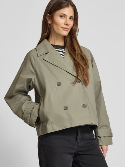 Selected Trenchcoat met strookzakken, model 'CILO' Olijfgroen - 3