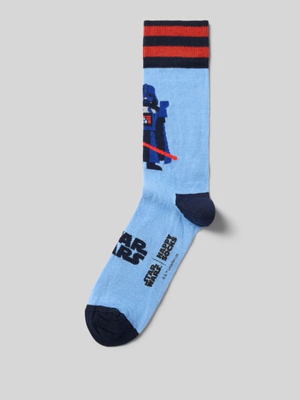 Happy Socks Socken aus elastischem Baumwoll-Mix Modell 'Star Wars Lord Vader' Hellblau 1
