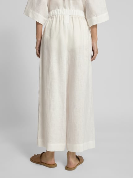 MM by Max Mara Wide Leg Leinenhose mit elastischem Bund Modell 'MINNIE' Offwhite 5