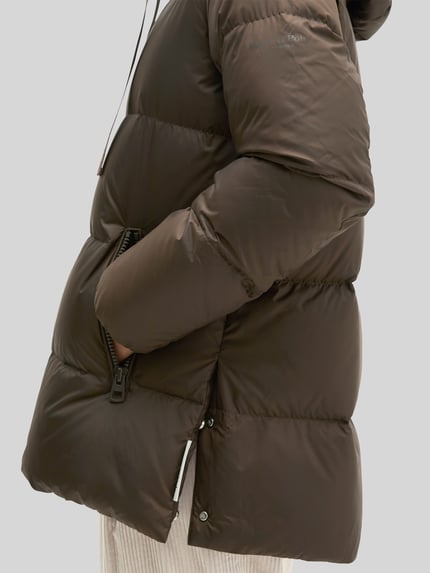 Marc O'Polo Regular Fit Daunenjacke mit Kapuzenkragen Dunkelbraun 3