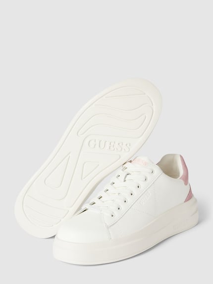 GUESS Sneakersy z obszyciem w kontrastowym kolorze model ‘ELBINA’ Mocnoróżowy 4