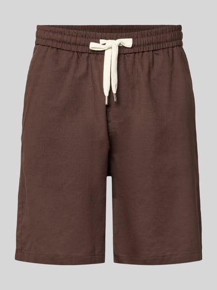 Leinenshorts mit elastischem Bund und Tunnelzug Shop The Look MANNEQUINE