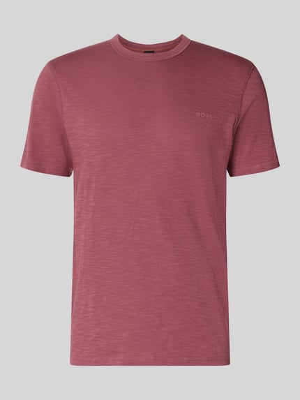 BOSS Orange Regular fit t-shirt van katoenmix model 'Tegood' Bordeaux - 2