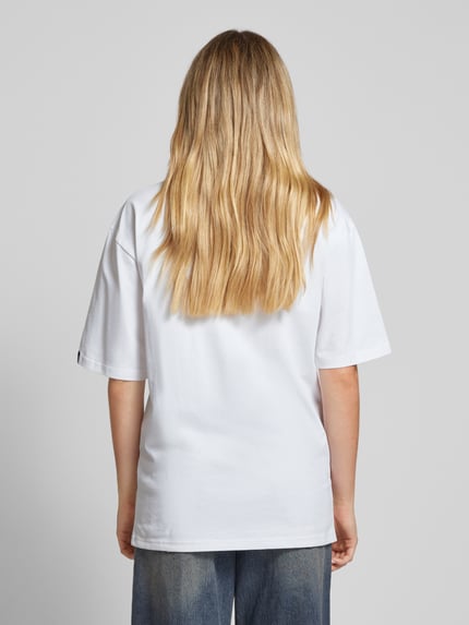 REVIEW T-Shirt mit Label-Print Weiss 5