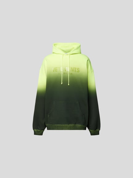 VETEMENTS Bluza z kapturem o kroju oversized z cieniowaniem Neonowy żółty 2