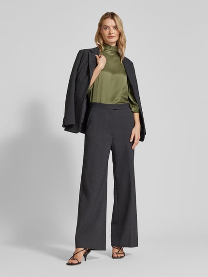 Milano Italy Comfort fit blouse van viscose Kaki - 1
