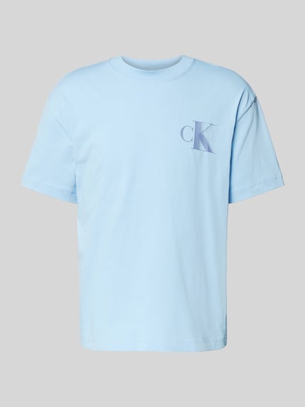 Calvin Klein Jeans T-Shirt mit Label-Print und Rundhalsausschnitt Hellblau 2