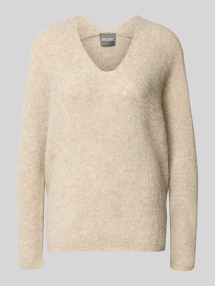 Gebreide pullover van wolmix met v-hals model 'THORA' Shop The Look MANNEQUINE