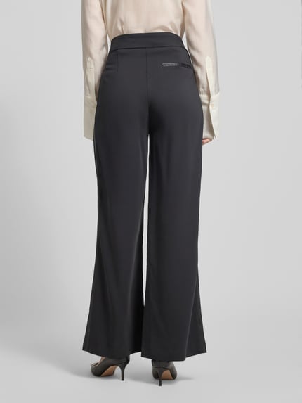 GUIDO MARIA KRETSCHMER WOMAN Wide leg stoffen broek met bandplooien, model 'Cecile' Zwart - 5
