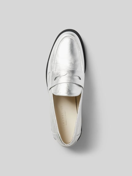 Duke & Dexter Penny-loafers van echt leer Zilver - 4