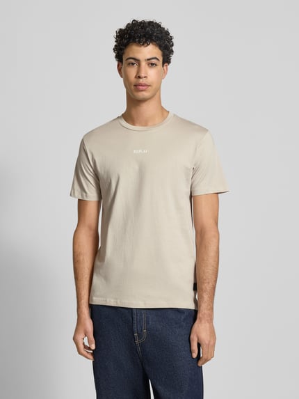 Replay Regular Fit T-Shirt mit Logo-Print Sand 4