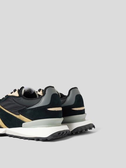 GHŌUD Sneakersy z mieszanki skóry z detalem z logo Czarny 3