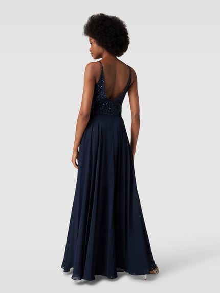 Hey Kyla Abendkleid mit Paillettenbesatz Dunkelblau 5