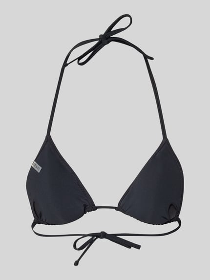 Produktfoto, Bikini-Oberteil mit Strasssteinbesatz Modell 'Violet' von Guess in Schwarz, elastischer Material-Mix, Logo-Detail, Damen