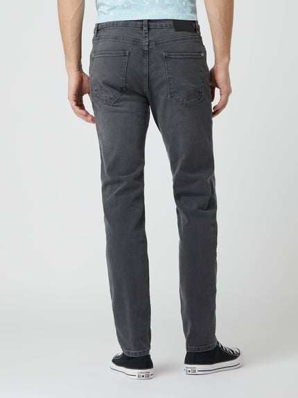 REVIEW Slim Fit Jeans mit 5-Pocket-Design Mittelgrau 5