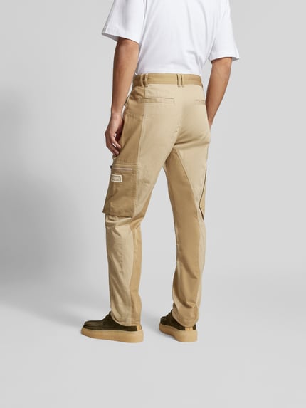 Kenzo Spodnie cargo z wyhaftowanym logo Beżowy 5