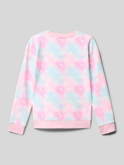 GUESS Sweatshirt aus reiner Baumwolle mit Logo-Print Modell 'Active' Rosa 3