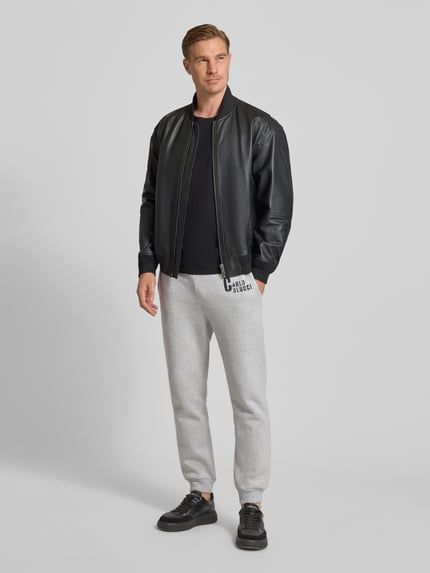 Carlo Colucci Sweatpants mit elastischem Bund Hellgrau Melange 1