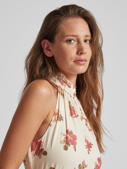 Lauren Ralph Lauren Avondjurk met ruches, model 'SANURA' Offwhite - 3