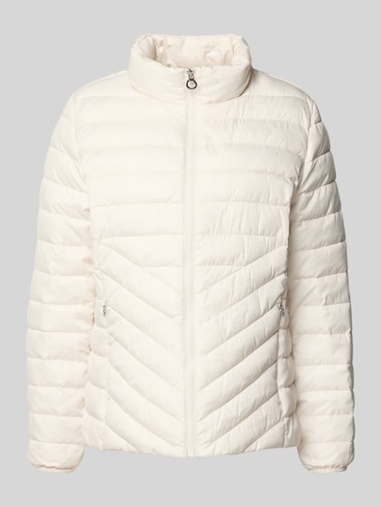 s.Oliver RED LABEL Slim fit gewatteerd jack met opstaande kraag Offwhite - 2