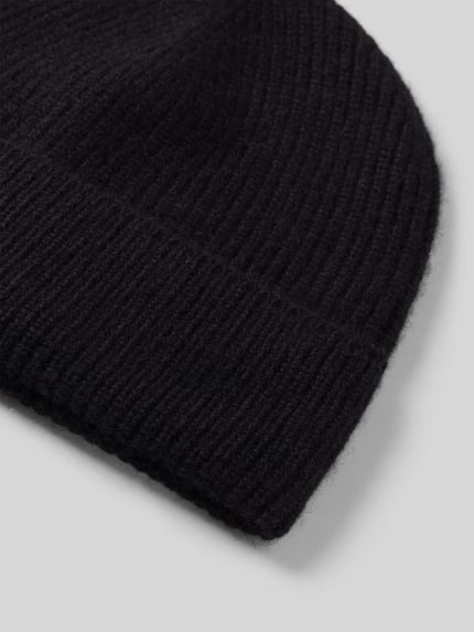 Christian Berg Woman Strickmütze aus reinem Kaschmir mit breitem Umschlag Black 2