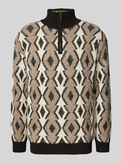 Scotch & Soda Gebreide pullover met ribboorden, model 'ARGYLES' Middenbruin - 2