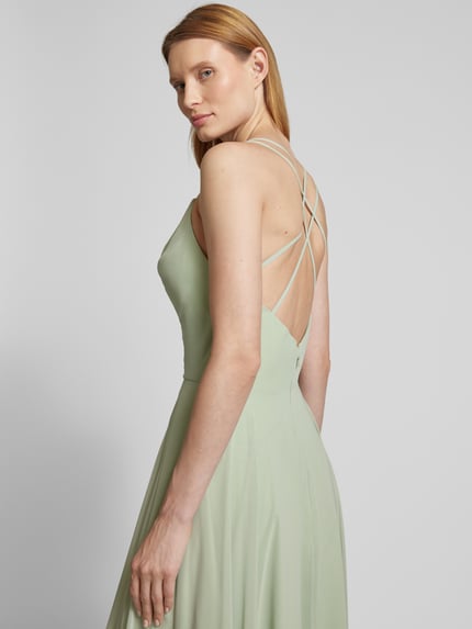 LUXUAR FASHION Abendkleid mit Wasserfall-Ausschnitt Hellgruen 3