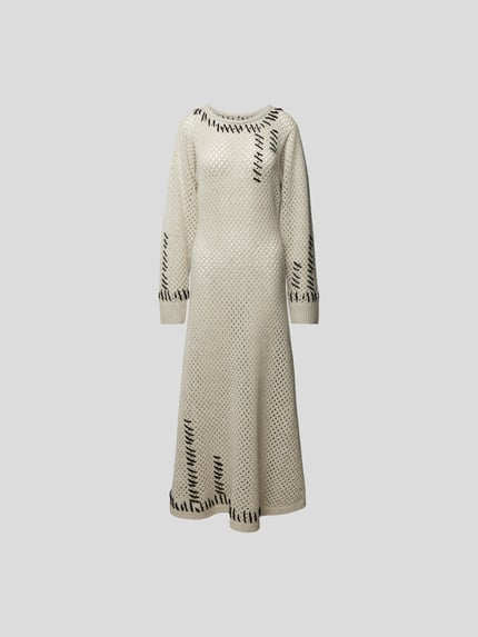 The Garment Wollen jurk met gaatjesmotief Lichtgrijs - 2