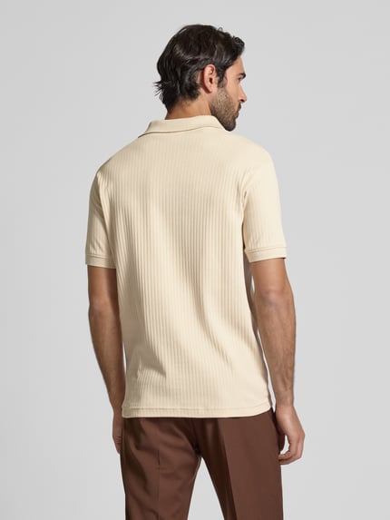 Selected Regular Fit Poloshirt aus Baumwoll-Mix Modell 'TRISTAN' Offwhite 5