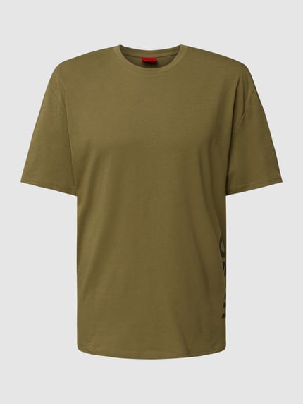 HUGO Relaxed Fit T-Shirt mit Label-Print Oliv 2
