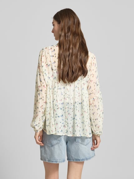ONLY Boxy fit blousetop met all-over motief, model 'AIDA ELISA' Ecru - 5