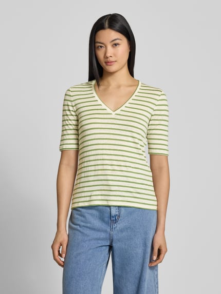 Weekend Max Mara T-Shirt mit V-Ausschnitt Modell 'OPZIONE' Gruen 4