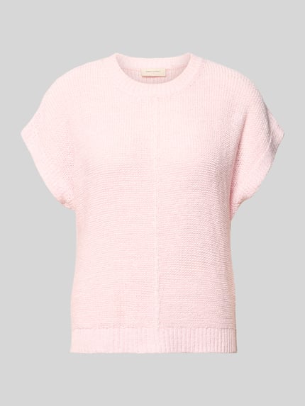 FREE/QUENT Gebreid shirt met kapmouwen model 'Estapper' Lichtroze - 2