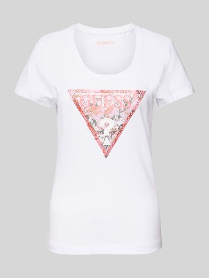 GUESS T-shirt met strass-steentjes Wit - 2