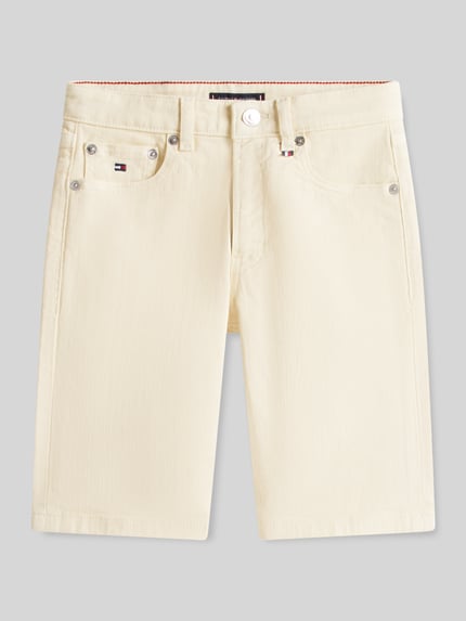 Tommy Hilfiger Teens relaxed fit korte jeans van puur katoen Ecru - 2