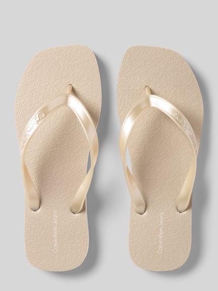 Calvin Klein Jeans Teenslippers met labelopschrift Offwhite - 3