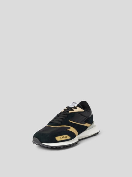 GHŌUD Sneakersy z mieszanki skóry z detalem z logo Czarny 2